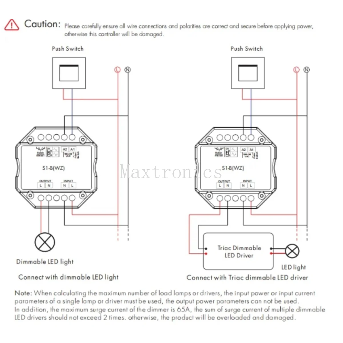 S1-B(WZ) Tuya ZigBee LED Dimmer AC Triac Dimmer 2.4G Wireless RF telecomando Smart Push Switch Dimmer R1 R6 R11 per striscia LED