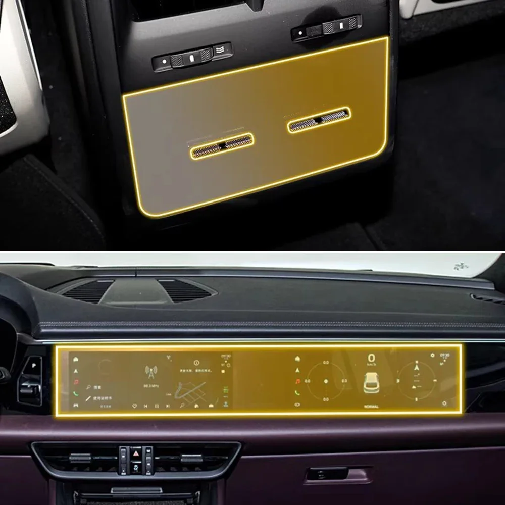 Film TPU PPF transparent pré-découpé pour écran de navigation GPS de voiture, panneau de levier de vitesses, autocollant anti-rayures pour Porsche Macan EV 2024 2025