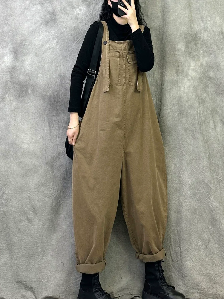 

Повседневные джинсовые комбинезоны с широкими штанинами и высокой талией для женщин, свободный крой, длина 7/8, модные, больших размеров, индивидуальный стиль, весна