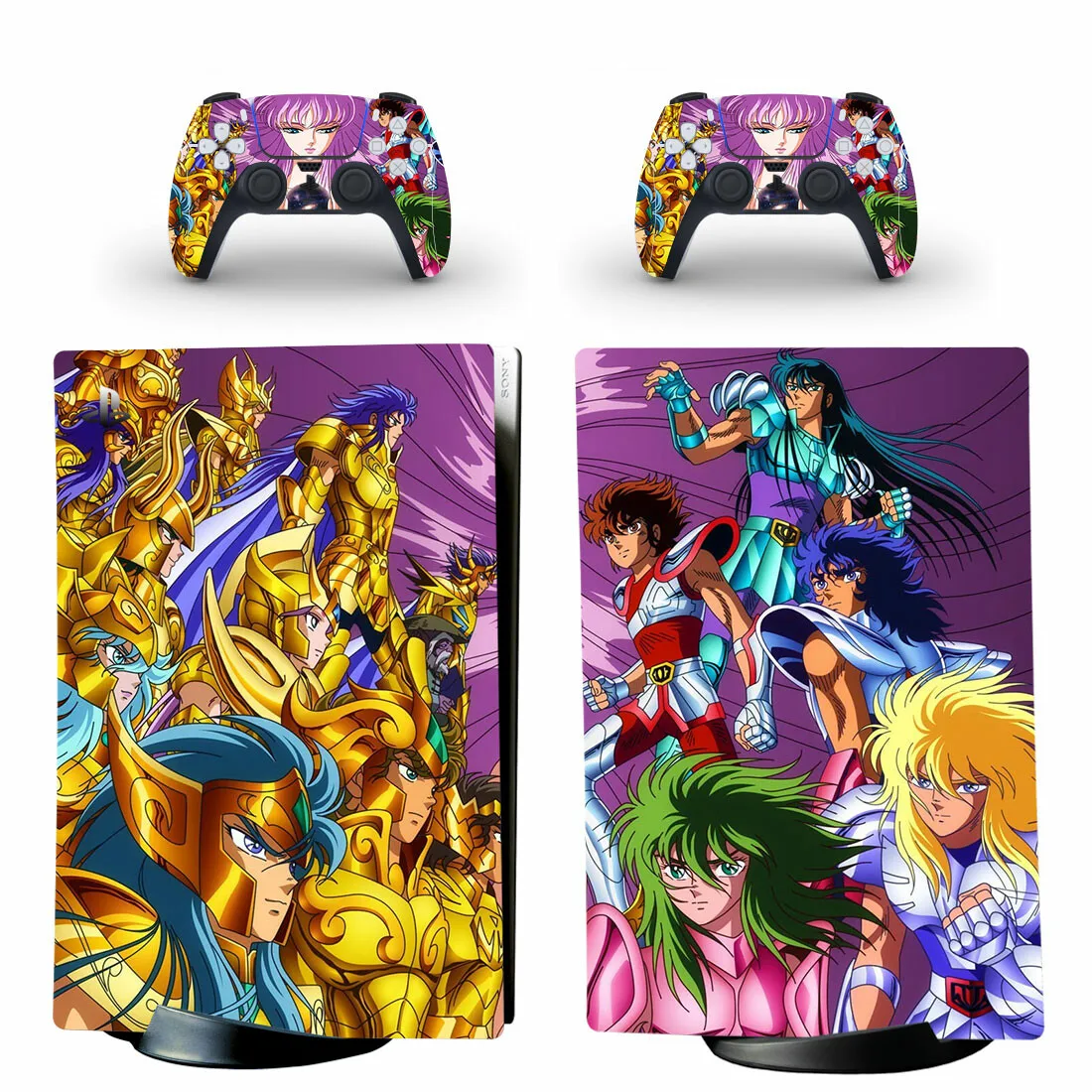 Saint Seiya PS5 Digital Skin Sticker Decal Cover for Console and 2 Controllers PS5 Skin Sticker Vinyl