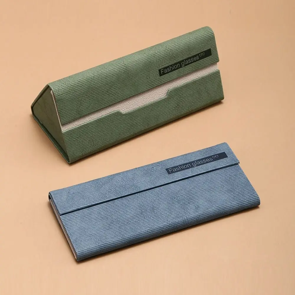 

Foldable Triangle Sunglasses Box PU Leather Automatic Closing Sun Glasses Case Simple Anti-fall Sunglasses Protective Cover