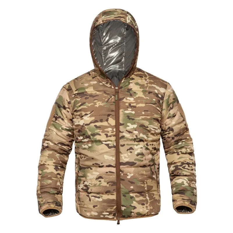 Parka cálida de camuflaje táctico militar para hombre, chaqueta impermeable a prueba de viento, resistente al desgaste, abrigo de caza para deportes