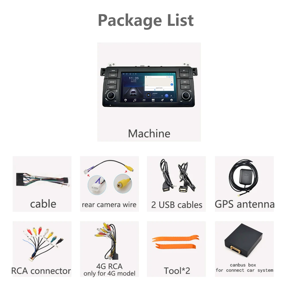 

7 inch Car Radio for BMW 3 Series E46 1999 - 2005 Android 4G Head Unit Multimedia Video Player Stereo GPS Navigation No 2din dvd