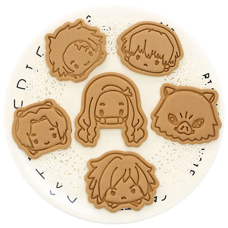 Anime Demon Slayer Cosplay Baking Tools Cartoon Cookie Mould Ornament Xmas Birthday Gift Turnable Spatula Cute Accessories