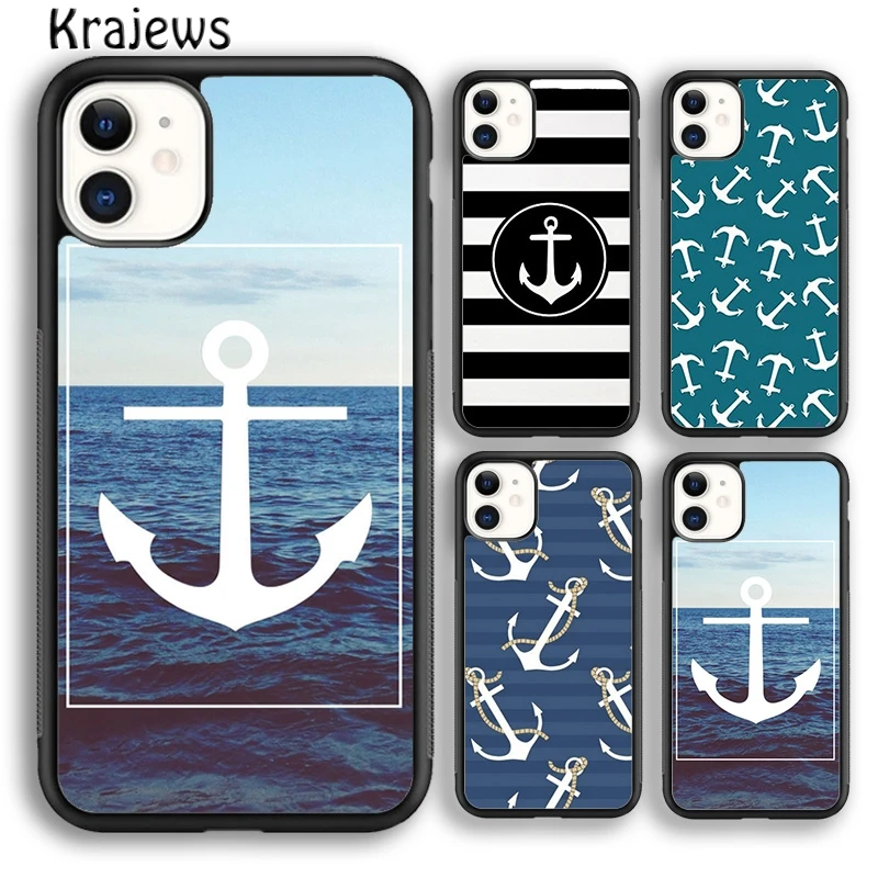 Krajews Anchor Compass nautical sailor sailing Phone Case For iPhone 16 15 SE2020 14 6 7 8 plus 11 12 13 pro max coque Fundas