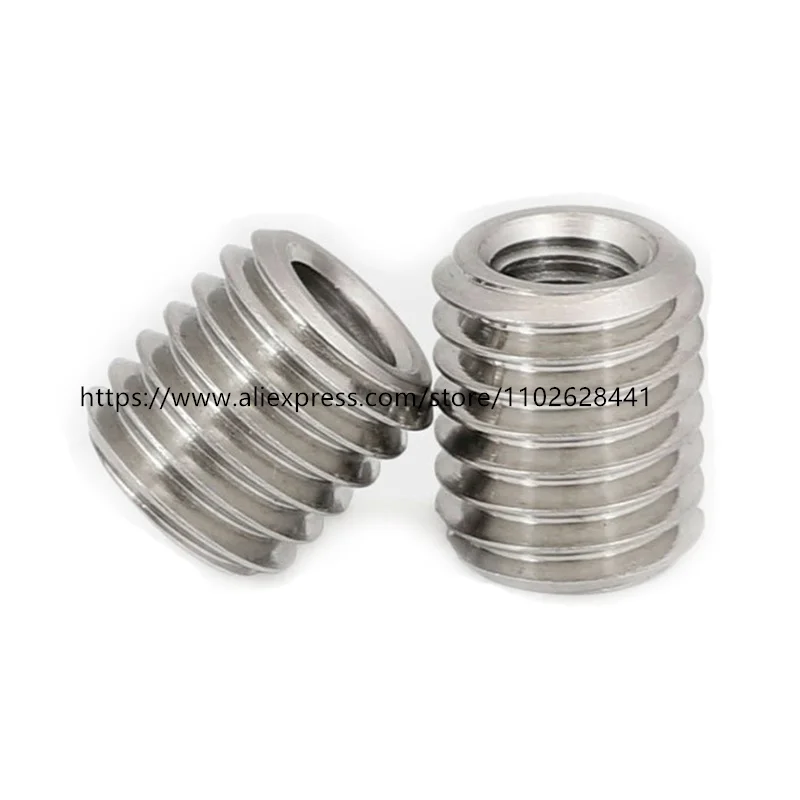 Din7965 Insert Sleeve Converter Nut Coupler M2M3 M4 M5 M6 M8 M10 M12 304 Stainless Steel Inside Outside Thread Adapter Screw Nut