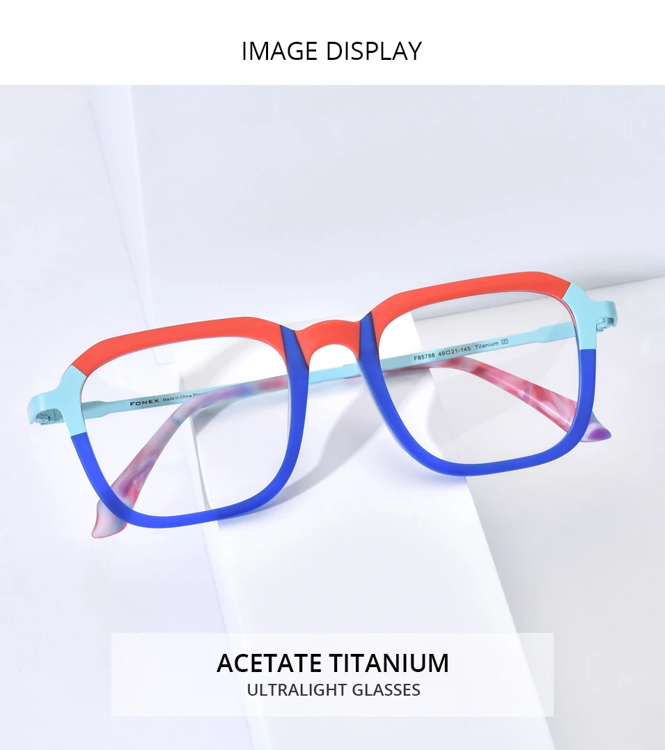 FONEX Acetat Titan Brille Rahmen Frauen Neue Marke Design Vintage Retro Runde Brillen Männer Japanische Brillen Brillen 85891 – Detail 13