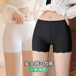 Women Seamless Safty Shorts Silk Ruched Summer Tights Button Protected Elastic Leggings Yogo Pants  반바지 여성  under skirt