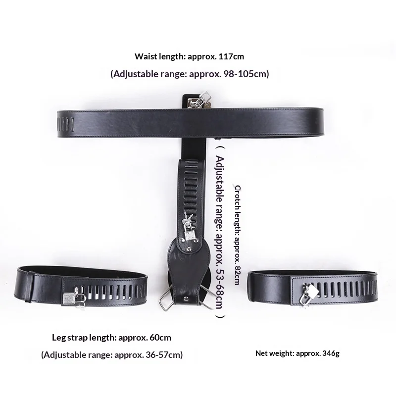Women's Leather Chastity Belt Lockable Harness Thong Panties Adjustable Bodywear Role Play Costume Accessory Punk Style Clubwear - view 3