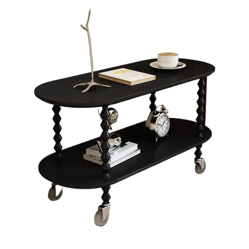 

French cream style living room removable coffee table sofa side dining side trolley small apartment medieval seam table