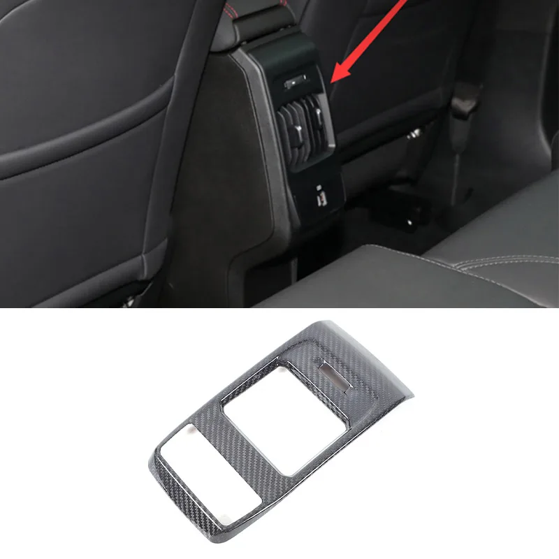 Real Carbon Fiber For Alfa Romeo Tonale 2022-2024 Car Rear Air Outlet Frame Anti Kick Panel Cover Protector Trim Sticker Accesso