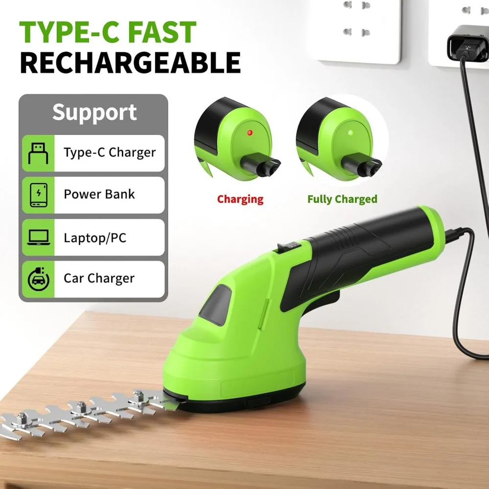 Electric fence clipper secondary cable rechargeable pruning lawn mower lithium battery single-handed hedge trimmer
