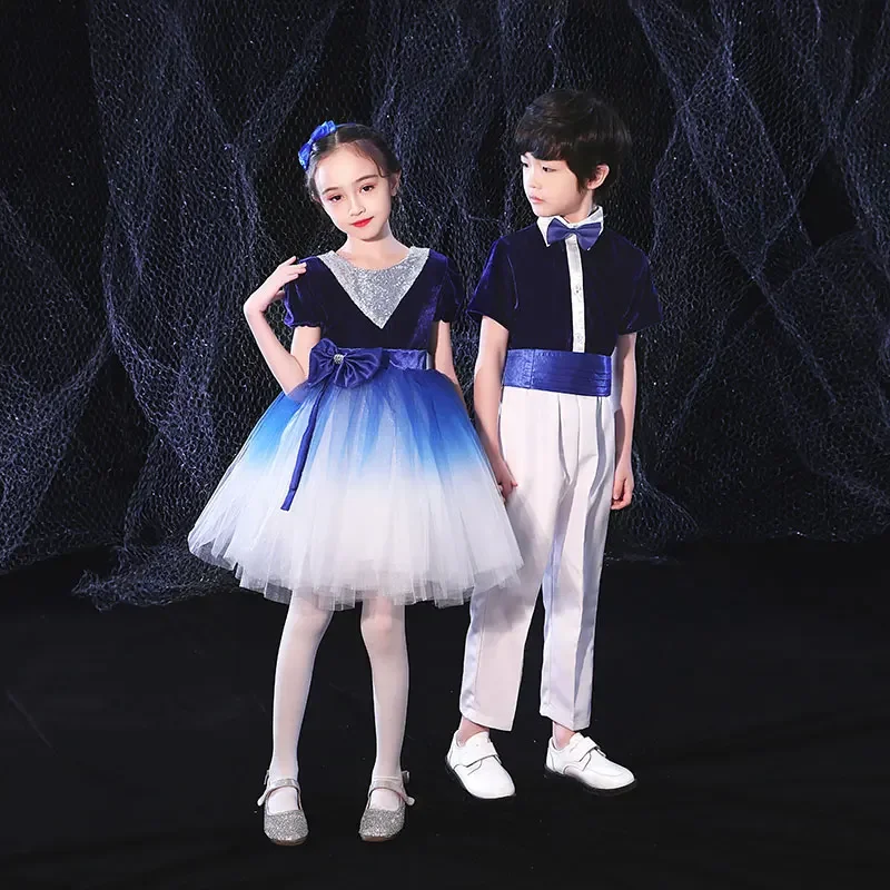 

Children's Day Chorus Costumes Stage Performance Clothes Grand Choir Boy Girl Dance Ballet Dress School Pupil Recitation Costume