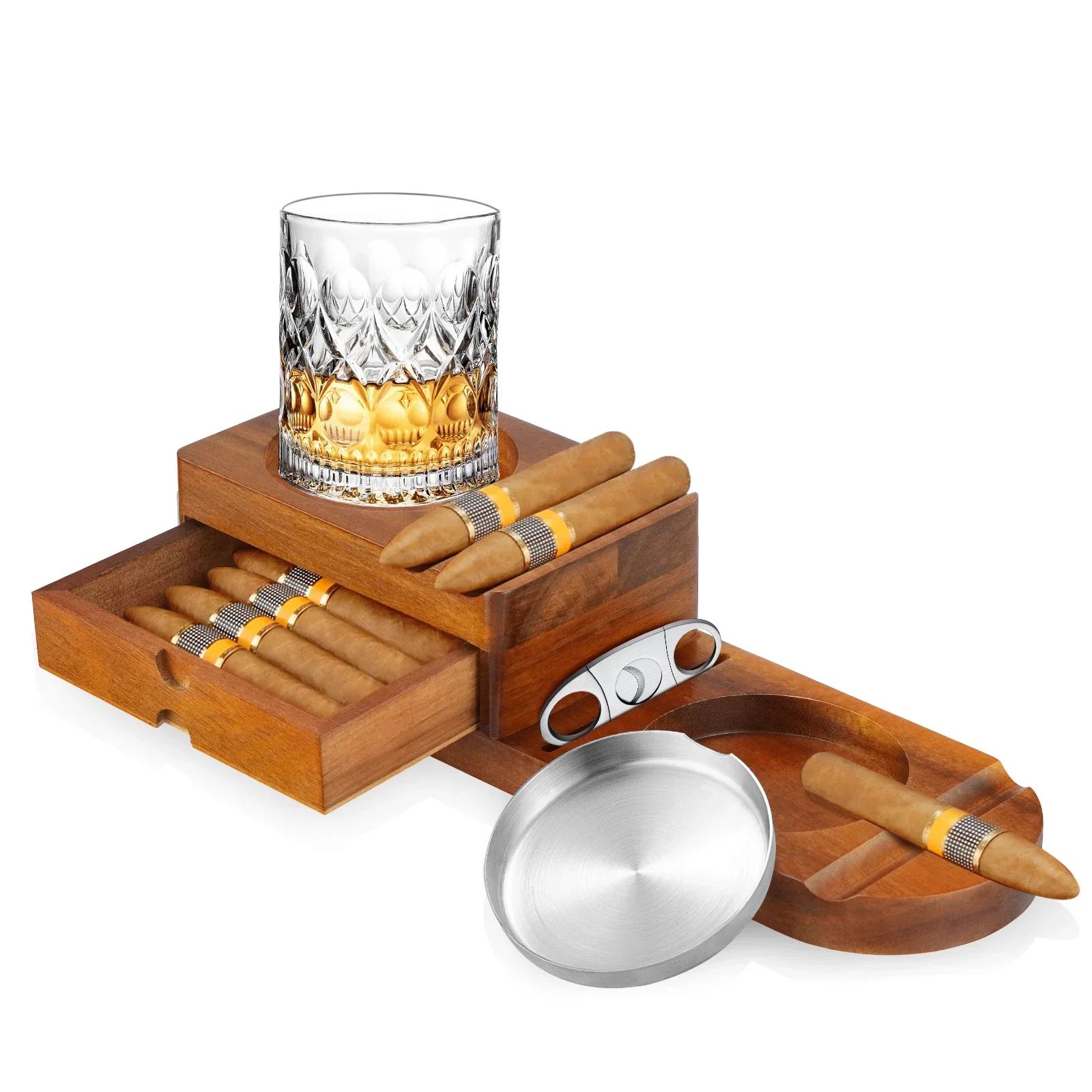 Portable Cigar Ashtray Multifunctional Cigar Slot Holder Home Luxury Tobacco Rest Cigar Ashtray Premium Men Gift Smoking Accesso