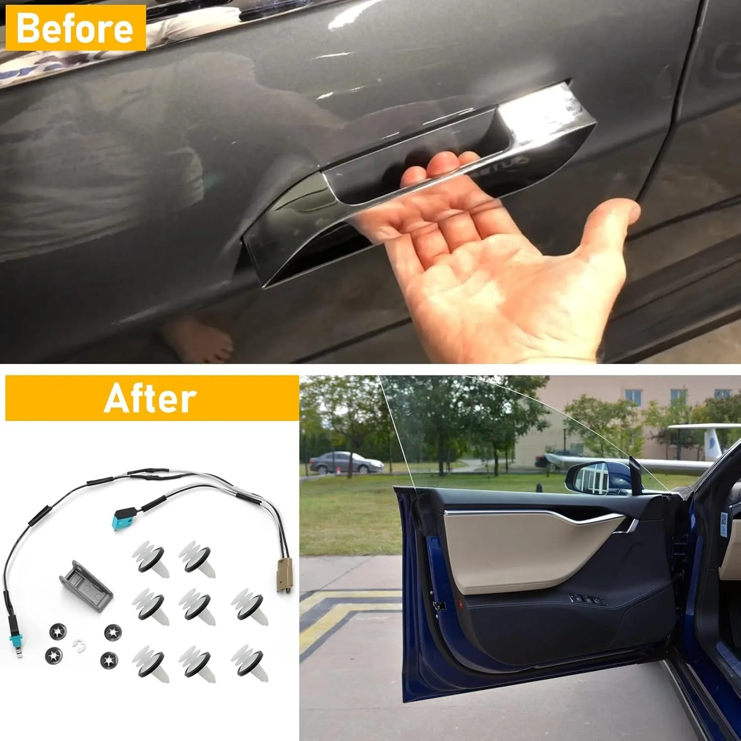 Compatible with 2012-2017 Tesla Model S Door Handle Rebuild Kit for 1042845-00-A 1042845-00-B 1016009-00-C 1025401-00