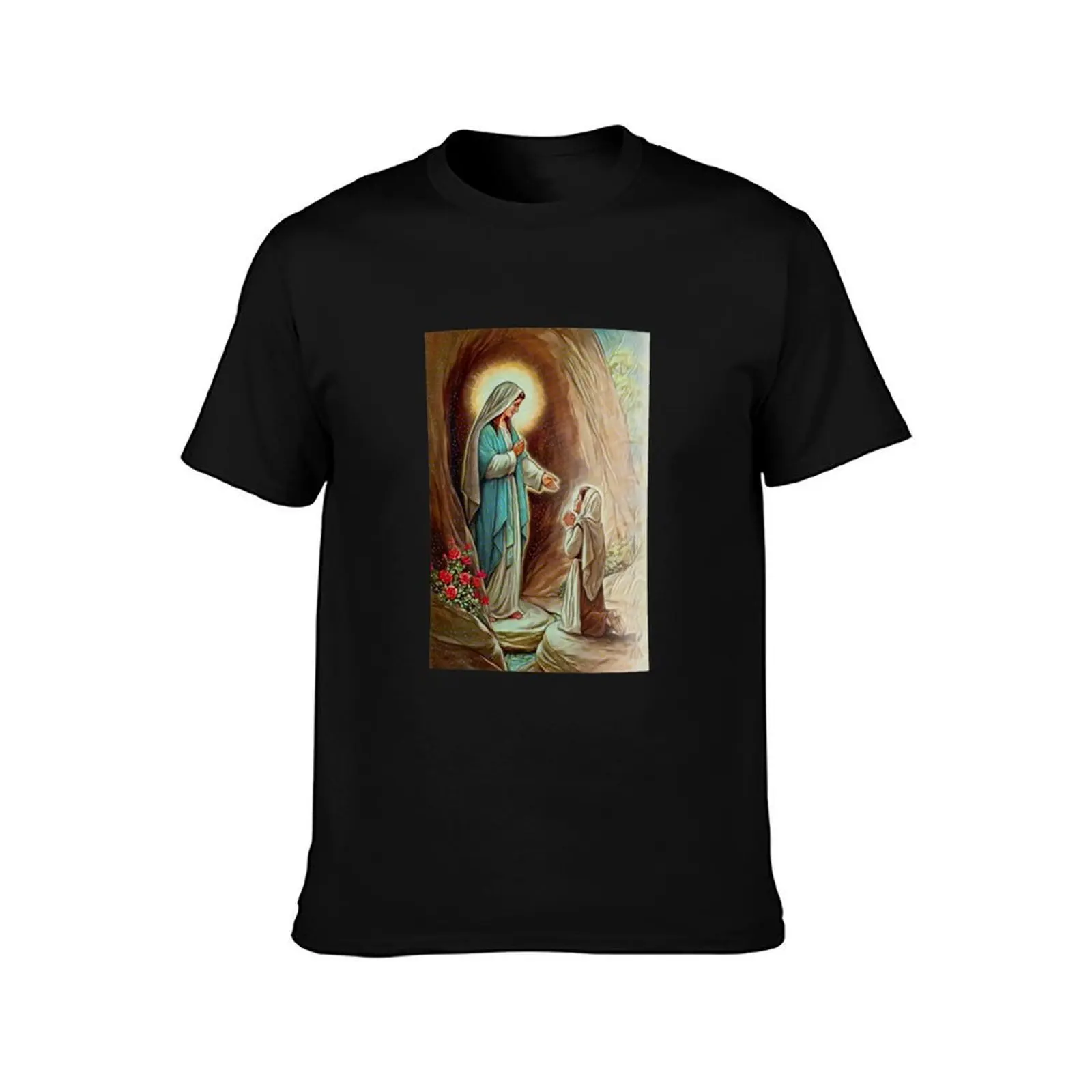 Our Lady of Lourdes and Saint Bernadette- no subtitles T-Shirt Lightweight Casual Summer T-Shirt