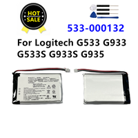 New Original 533-000132 Battery For Logitech G533 G933 2500mAh 603450 533-000132 Rechargeable Battery +Free Tools