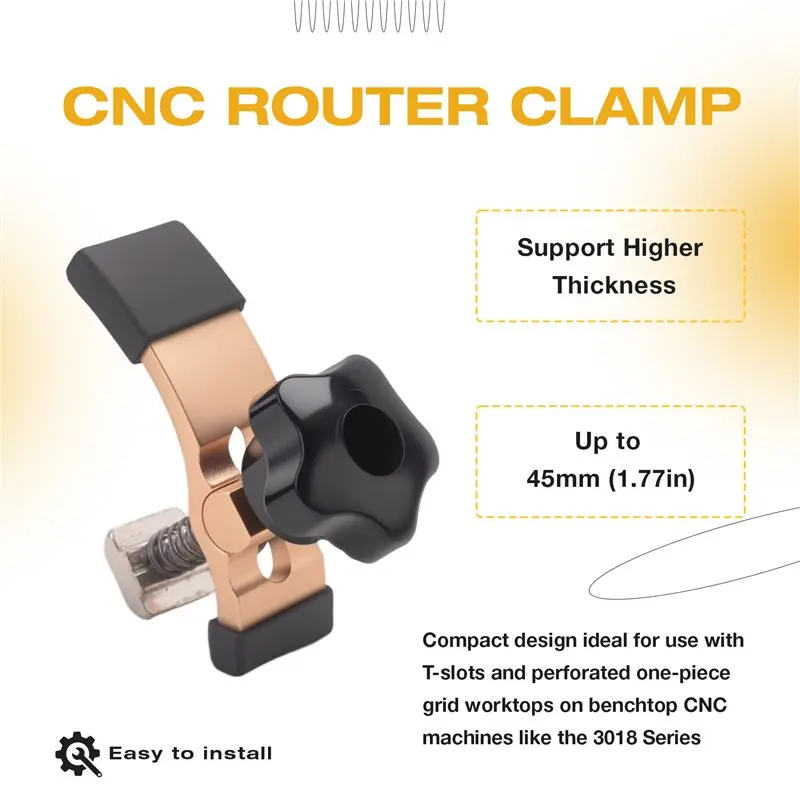 PZHI-2PCS Mini Hold Down Clamp Kit, CNC Router Clamp For Woodworking And Metalworking, With 3018 CNC Router Machine