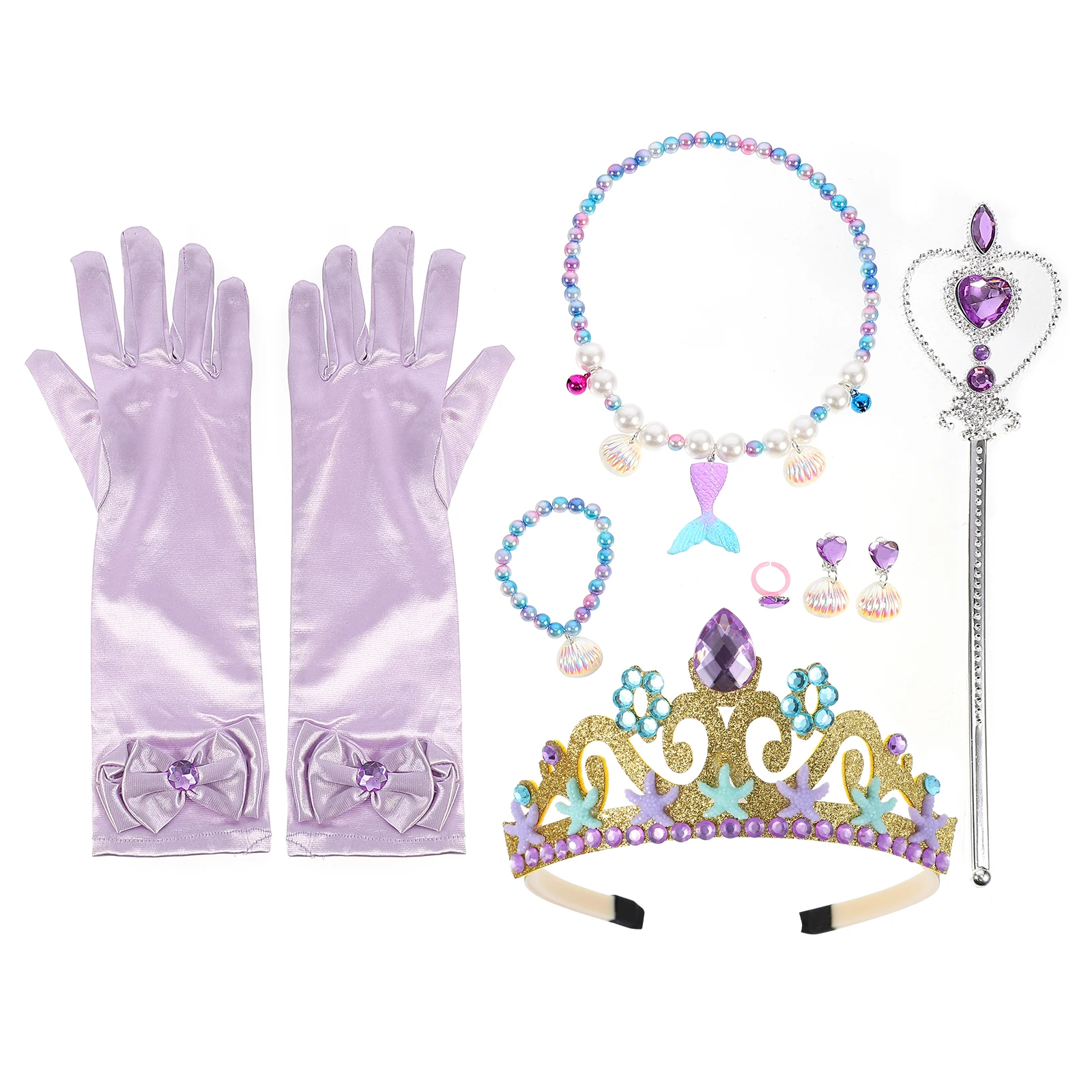 Mermaid necklace for baby girl costume, princess dress up.