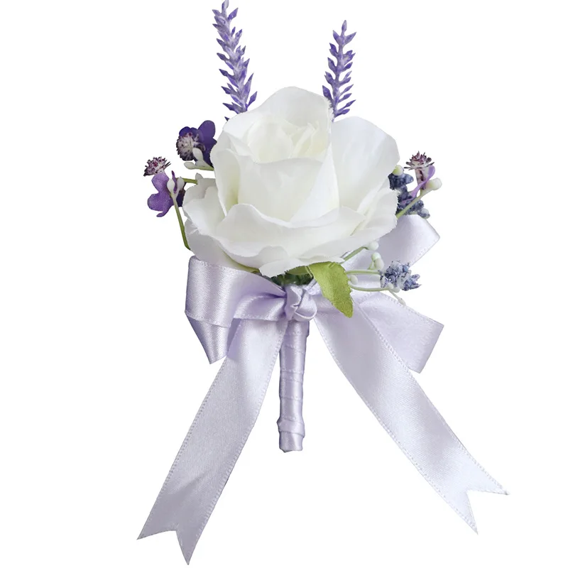 Boutonniere and Wrist Corsage Sen is the wedding bridegroom, bride, sisters, boudoir group, guest, best man, imitation flower