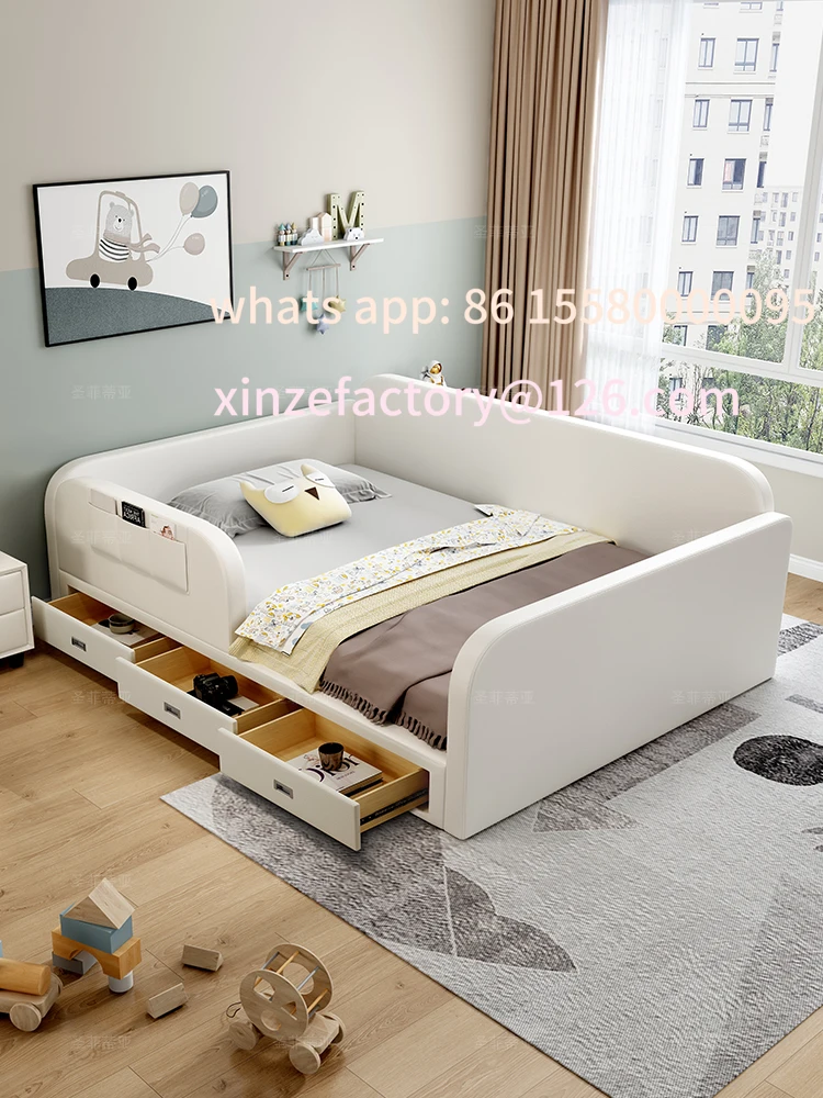 

Customizable Kids Bed Boy Guardrail Drawer Storage