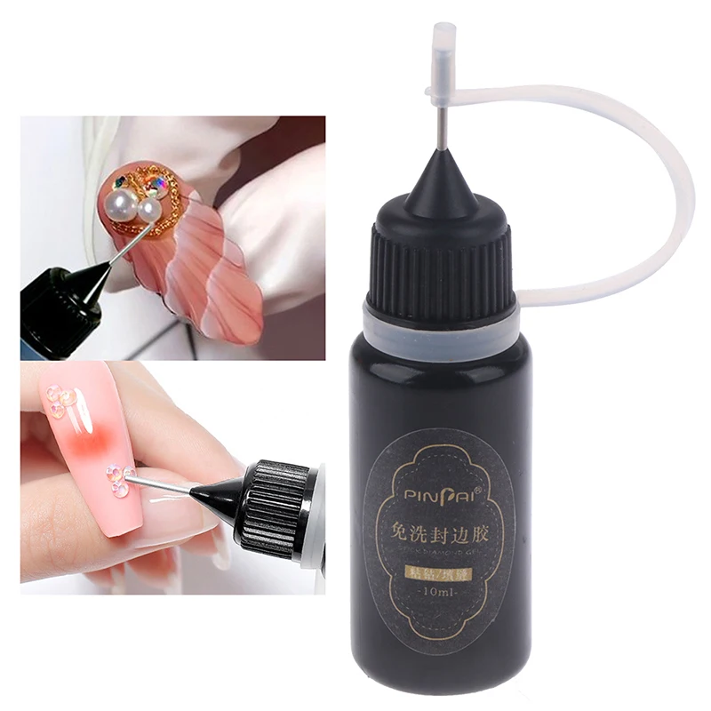 Colle Adhésive pour Strass à Ongles, 10ml, pour Perceuse, Transparente, Soak Off UV LED, Outils pour Nail Art