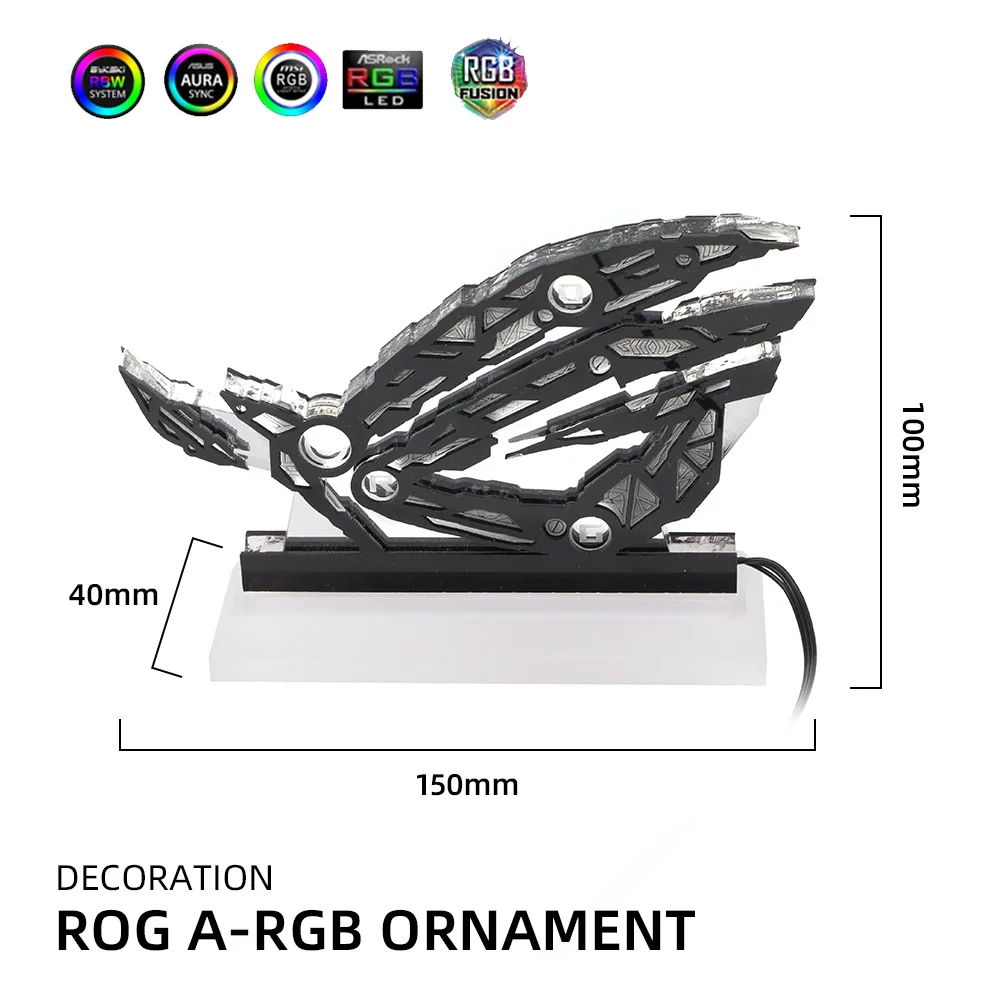 A-RGB ROG Figure Belief Ornaments Republic of Gamers 5V3PIN LED Rainbow Lighting  AURA SYNC Gamer Cabinet Acrylic Lighting Base