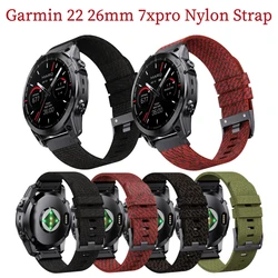 Garmin Fenix7pro 22 26Mm Nylon Polsband Voor Fenix5/5x/5Xplus/6/6x/6Xpro/7/7x/3/3hr Easy Fit Horlogeband Tactix7 Armband