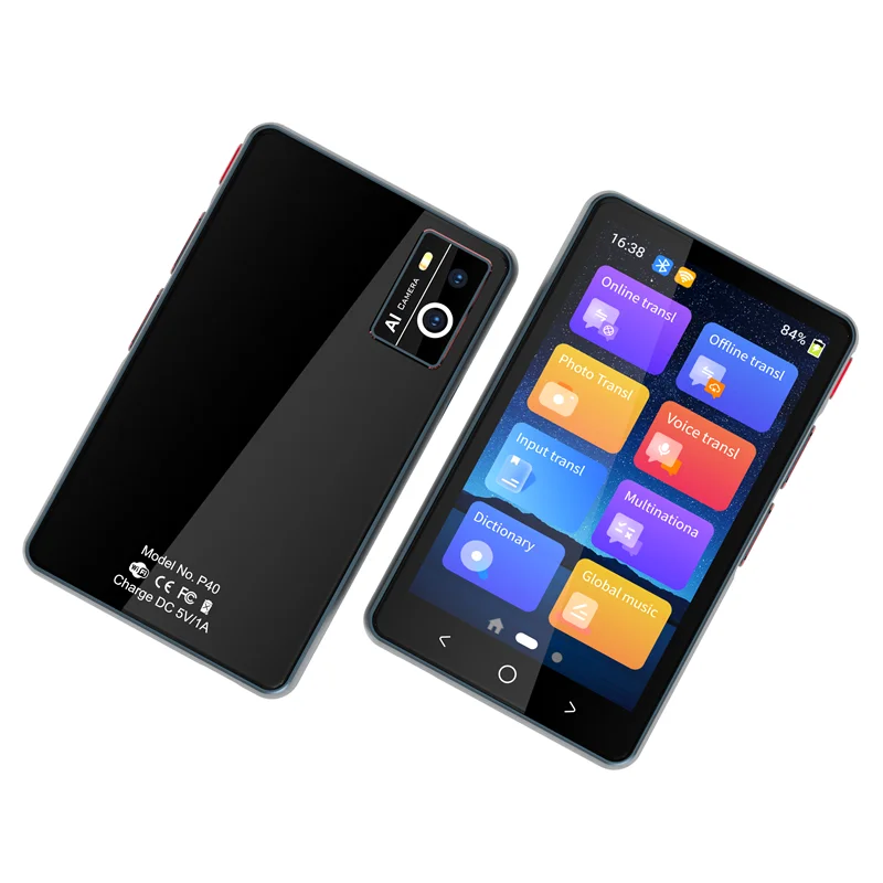 P40 مترجم صوتي ذكي محمول 135 لغة في الوقت الحقيقي 14 ترجمة غير متصلة عبر الإنترنت كلام متعدد اللغات سفر الأعمال