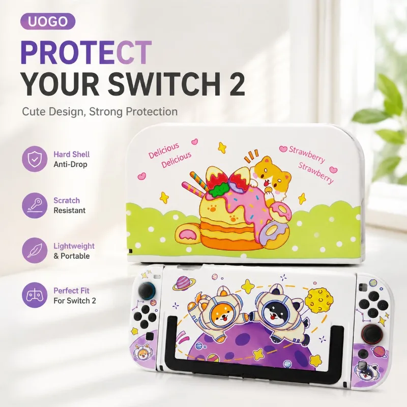 For Switch2 Rigid Printed Dock Shell Cartoon Pattern Hard PC Casing TV Charging Station Cover Precision Cutout Dust Barrier