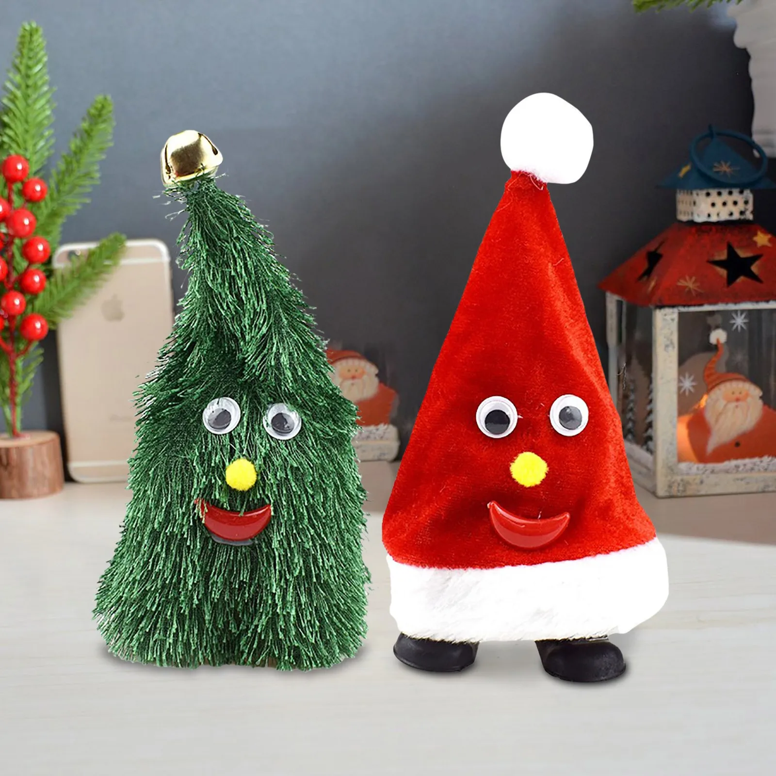 ألعاب جديدة 2025 موضة مضحكة قبعة عيد الميلاد وشجرة عيد الميلاد المشي تذبذب لعبة الرقص دمية عطلة شاشة لسطح المكتب ديكور #3