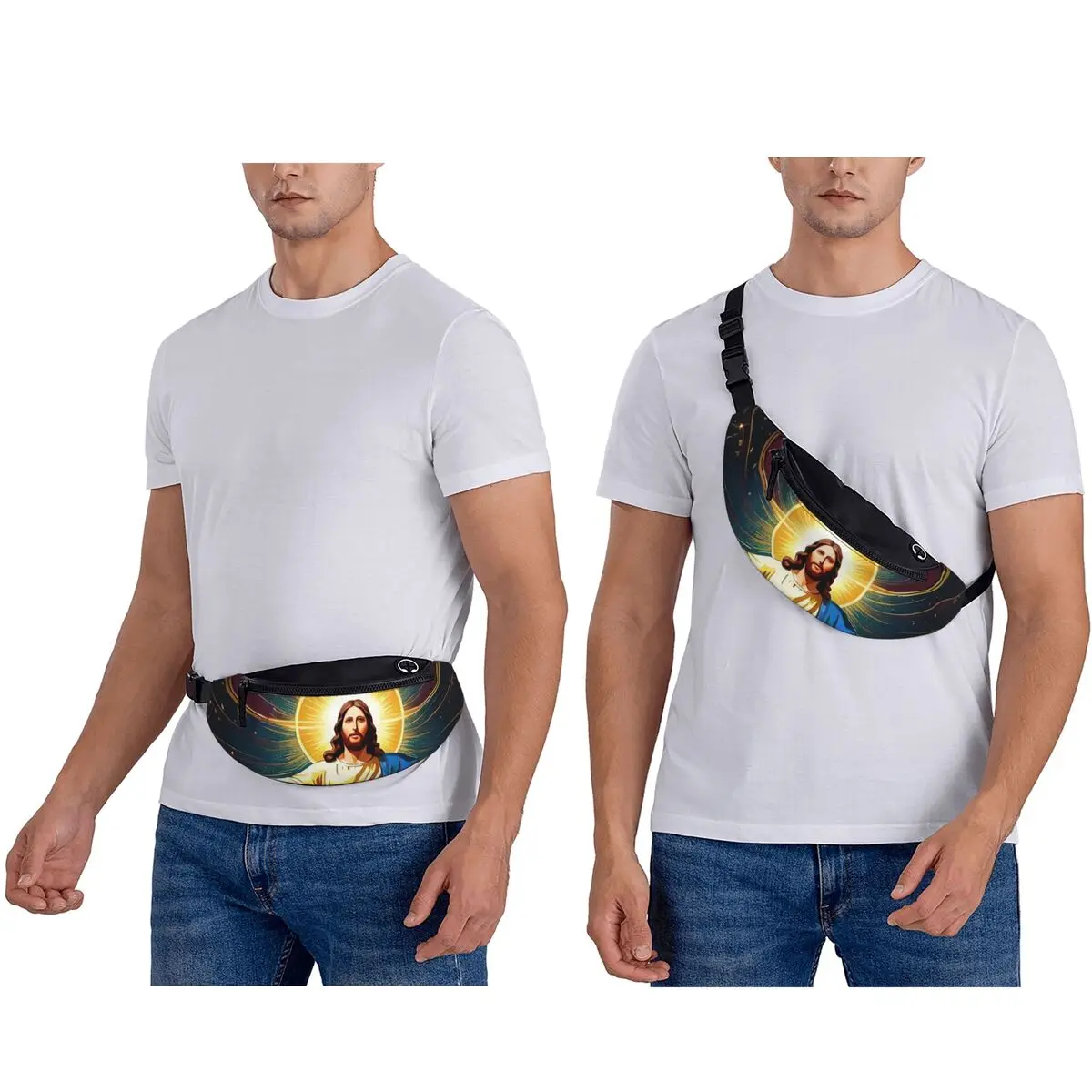 Catholicism Saints Jesus Mary Waist Bag for Women Men Crossbody Fanny Pack Running Phone Money Pouch