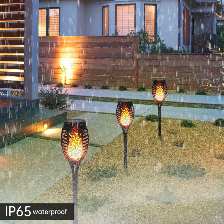 Solar Led Flame Light Outdoor Garden Lights 1/2/4/6pcs Waterproof Flickering Torches Lawn Lamps for Pathway Courtyard Decoration