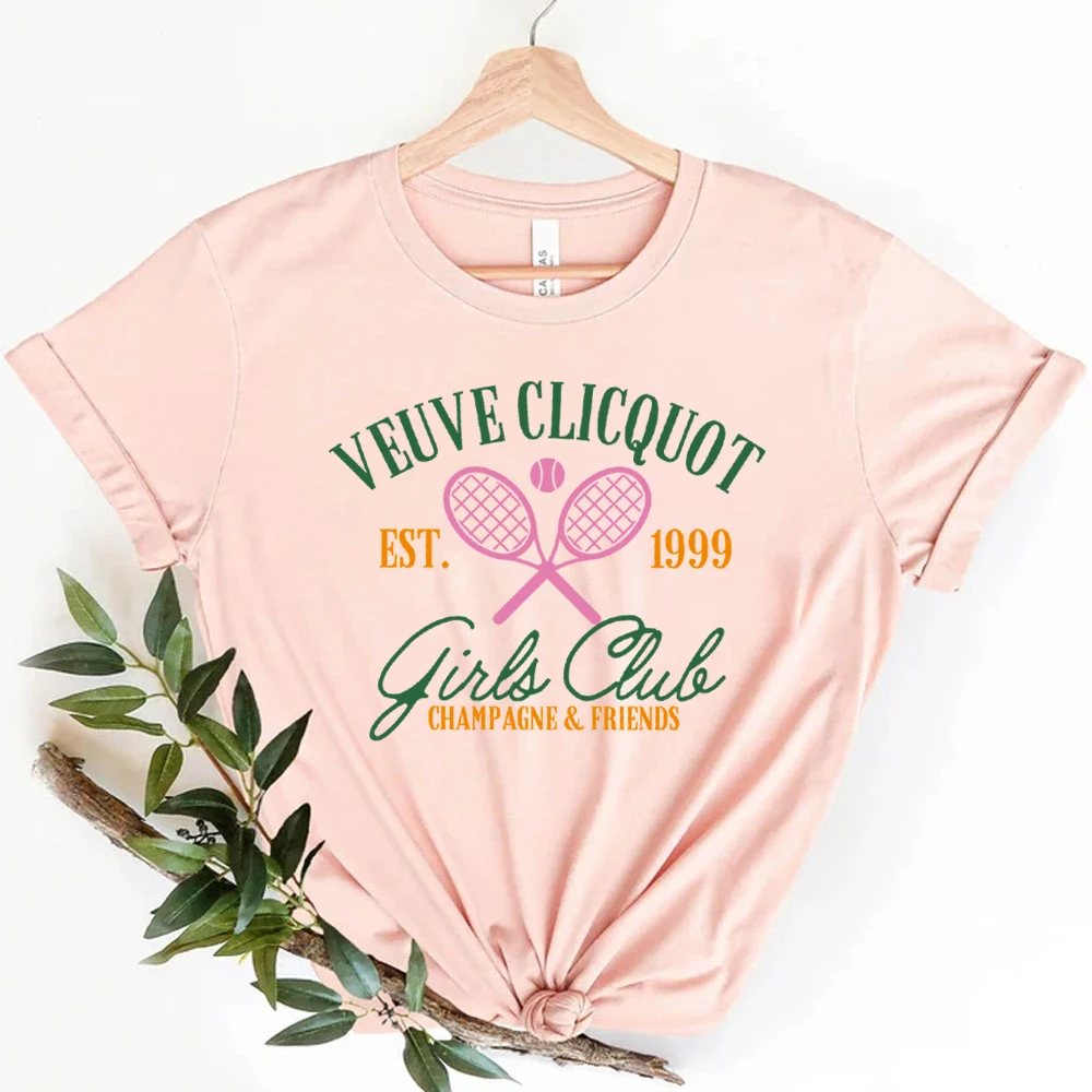 Comfort Colors Vintage Champagne Tennis Club T-Shirt Girls Club Bridal Women\'s Tee Graphic Tees Cute Y2k Women Clothes Aesthetic