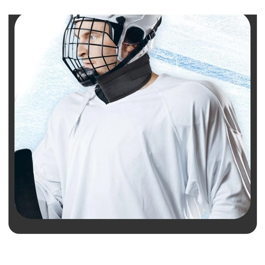 Hockey Neck Guard for Ice Hockey Players Adjustable Lightweight Polyester Protector for Carotid and Trachea Safety