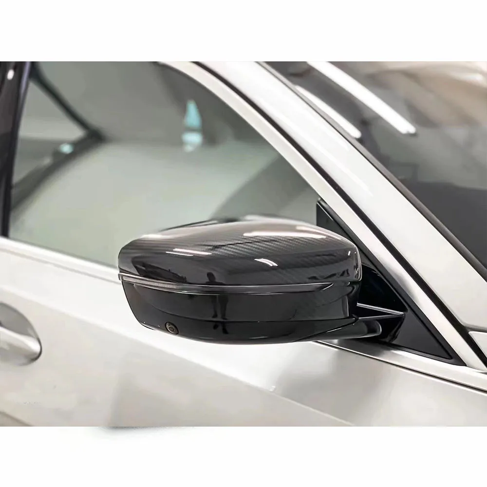 2 قطعة ألياف الكربون الجانب مرآة الرؤية الخلفية غطاء لسيارات BMW 3 5 7 G11 G20 G21 330i 330d 340i G30 G31 530d 530i 520d 525i G32 2019 2020 #5