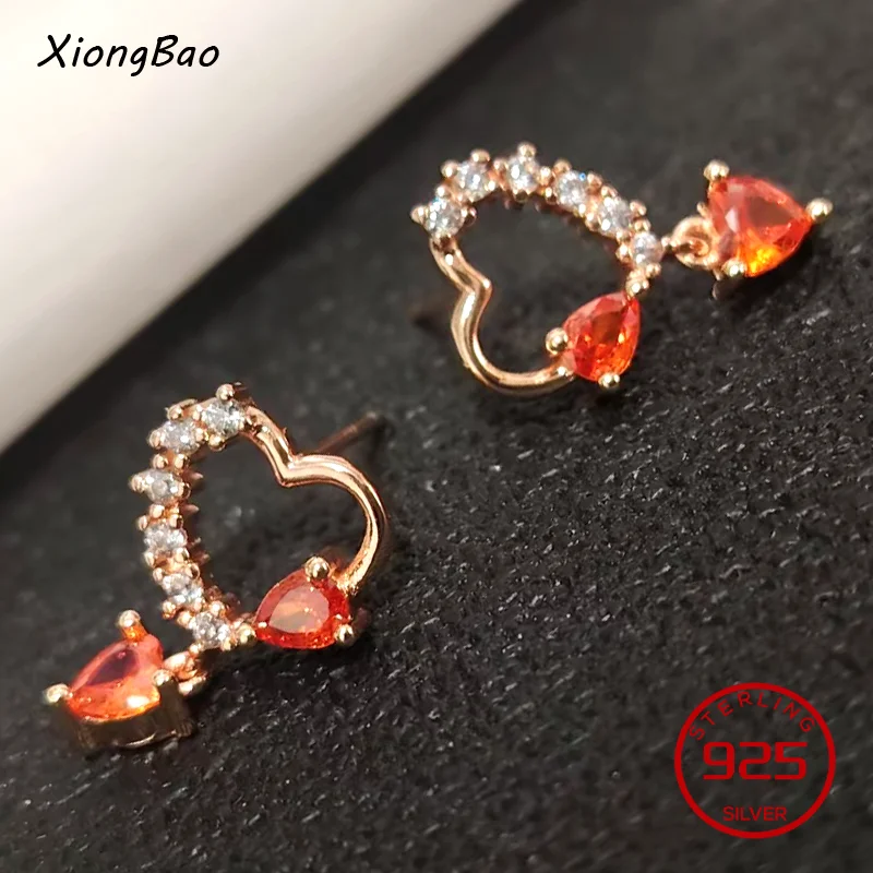 

Длинные серьги-цепочки с кисточками, праздничные украшения, Brincos, новинка 2026 года, модные красные серьги-подвески в форме сердца для женщин, корейские, с кристаллами