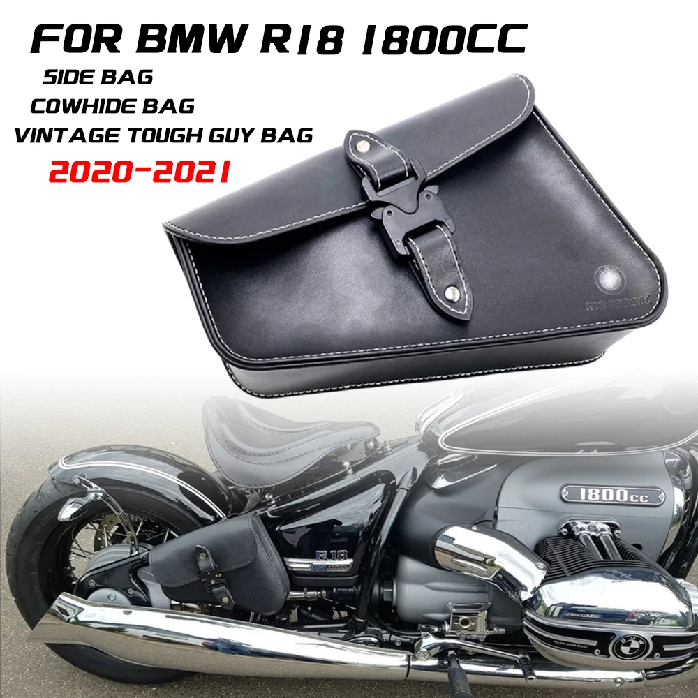 Motorcycle side bag Frame bag Cow leather bag Retro tough guy bag for BMW R18 1800cc 2020 2021