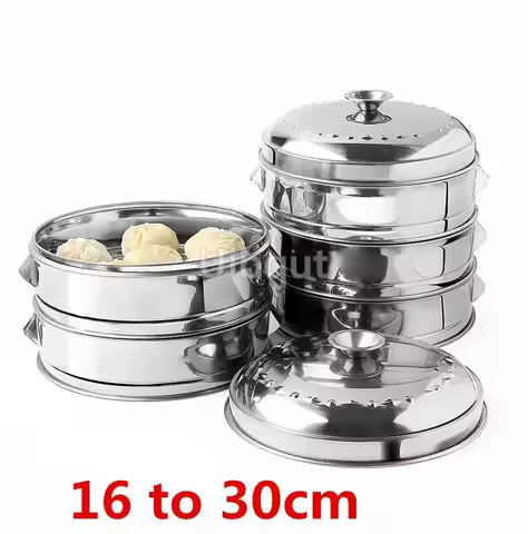 Stainless Steel Pot Steamer Rice Cooker Food Steaming Grid with Double Ear Drain Basket Kitchen Cooking bamboo steamer cooker