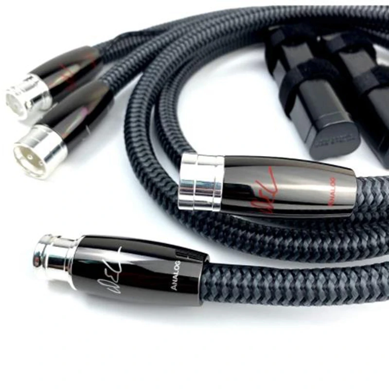 Hi-End Pair AQ WEL 2 XLR to 2 XLR Silver Core Audio Balance XLR Cable Male to Female HiFi Version