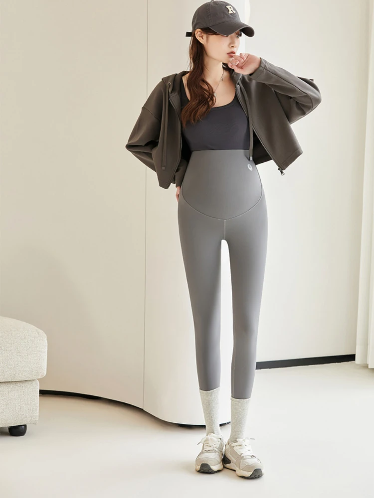 Warm Maternity Leggings Fleece Plush pregnant women clothing Autumn Winter Supporting Abdomen Pants Mom pregnancy trousers