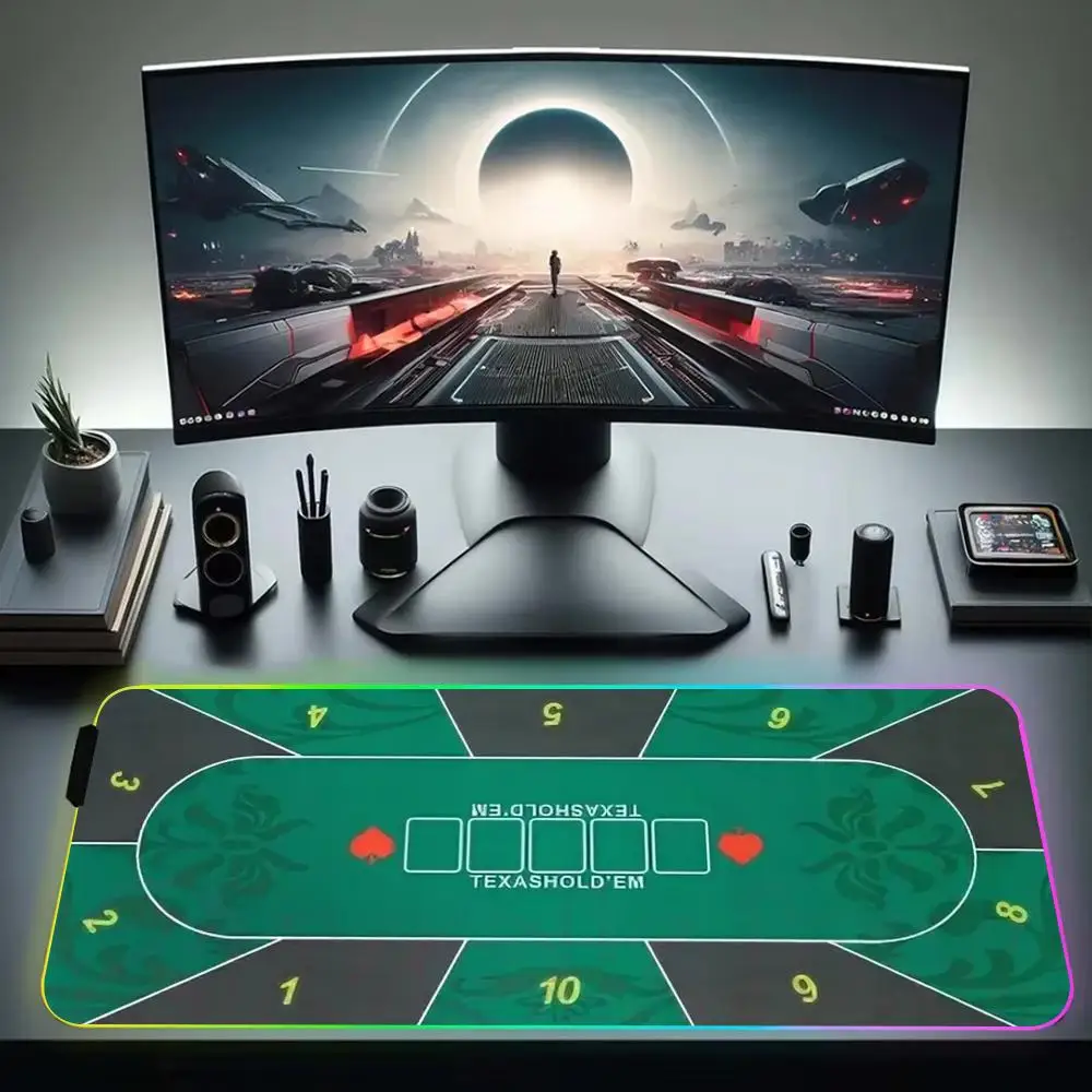 Gambling Table Mouse Pad XXL RGB Mouse Pad Kawaii Gaming Accessories Computer keyboard Large Led Desk Mat Backlight Mousepad