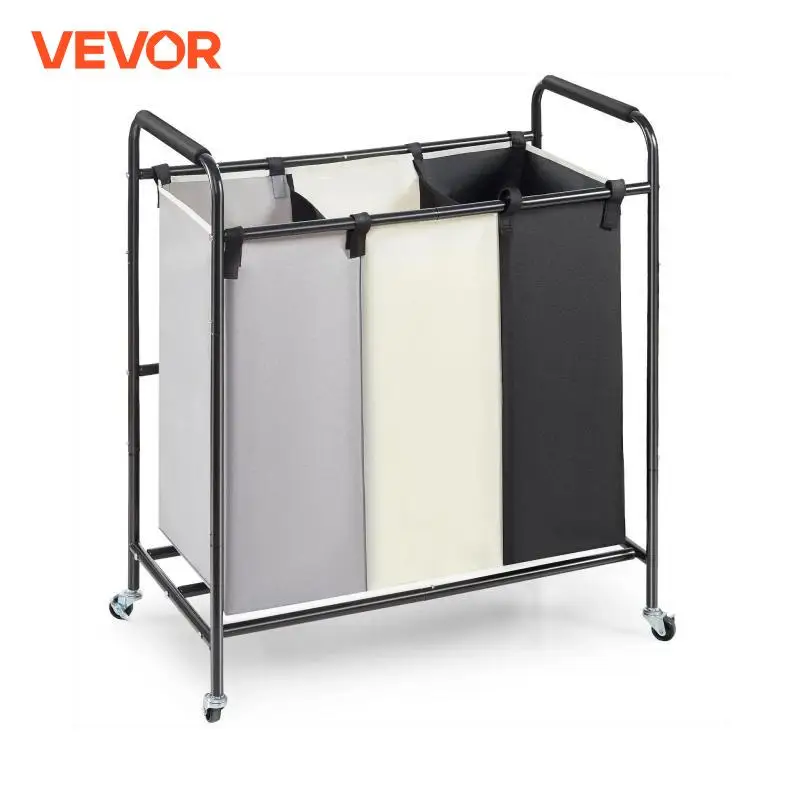 VEVOR Laundry Basket Heavy Duty Laundry Hamper Storage Organizer with Lockable Wheels for Dirty Clothes in Laundry Room Bedroom