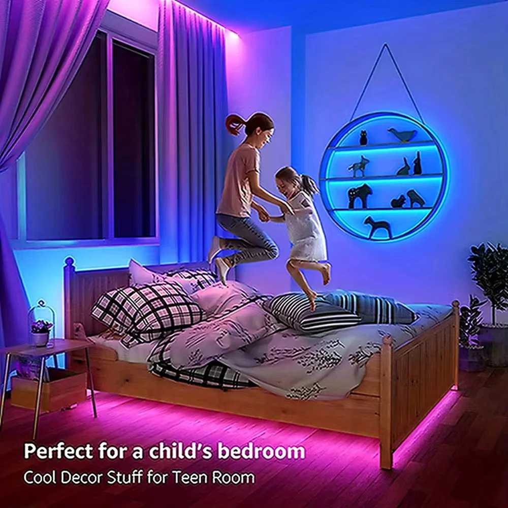 Tira de luces Led RGB con Control remoto para dormitorio, luces para habitación, fiesta en casa, 4-16 pies