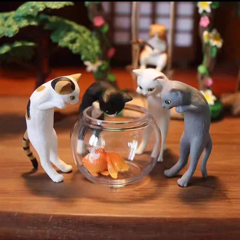

Новинка See Goldfish Cat слепая коробка Catch Fish Three Flower Cat Black Cat Фигурка Модные игрушки Украшение рабочего стола Подарки-сюрпризы
