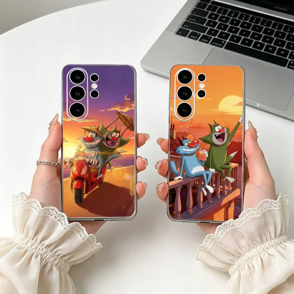 Cat Oggy and the Cockroaches-s Phone Case For Samsung S25,Ultra,S24,S21,S22,S23,S30,S20,Plus,Fe,Lite Transparent Cover