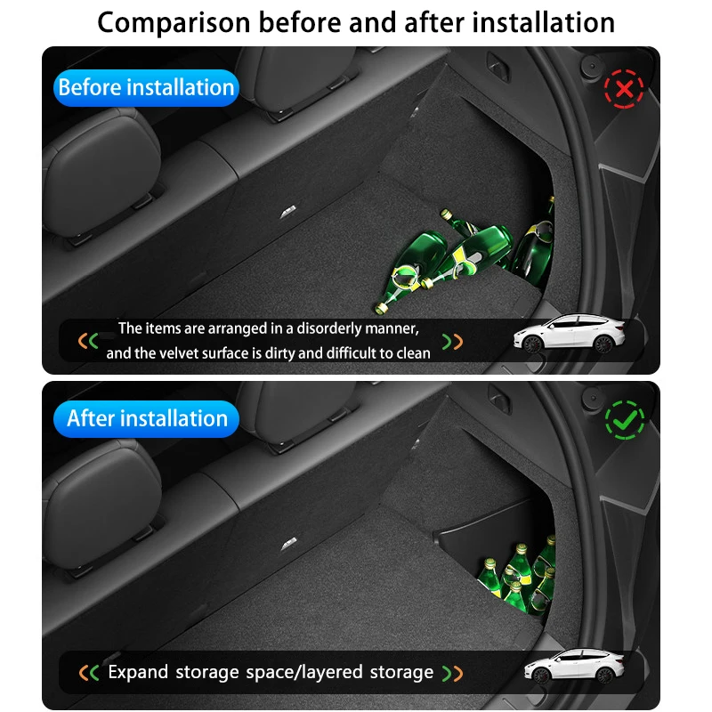 For Tesla New Model YL Launch 2026 Car Trunk Side Storage Box Cover Plate Organizer Car Trunk Side Storage Box Refit Accessories