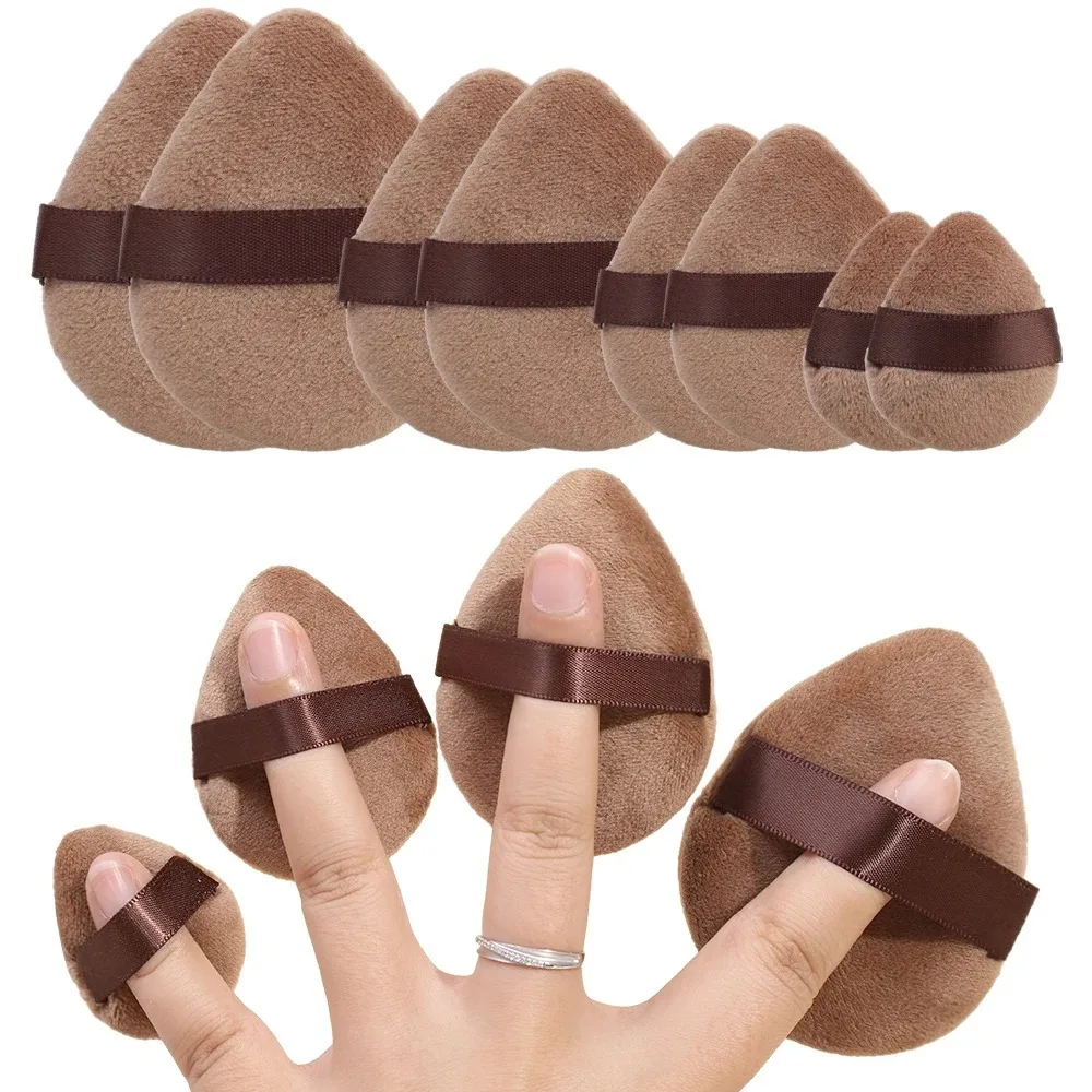4/8pcs Portable Professional Cosmetic Powder Puff Dry and Wet Use Super Soft Finger Puff Mini Comfortable Makeup Sponge Set