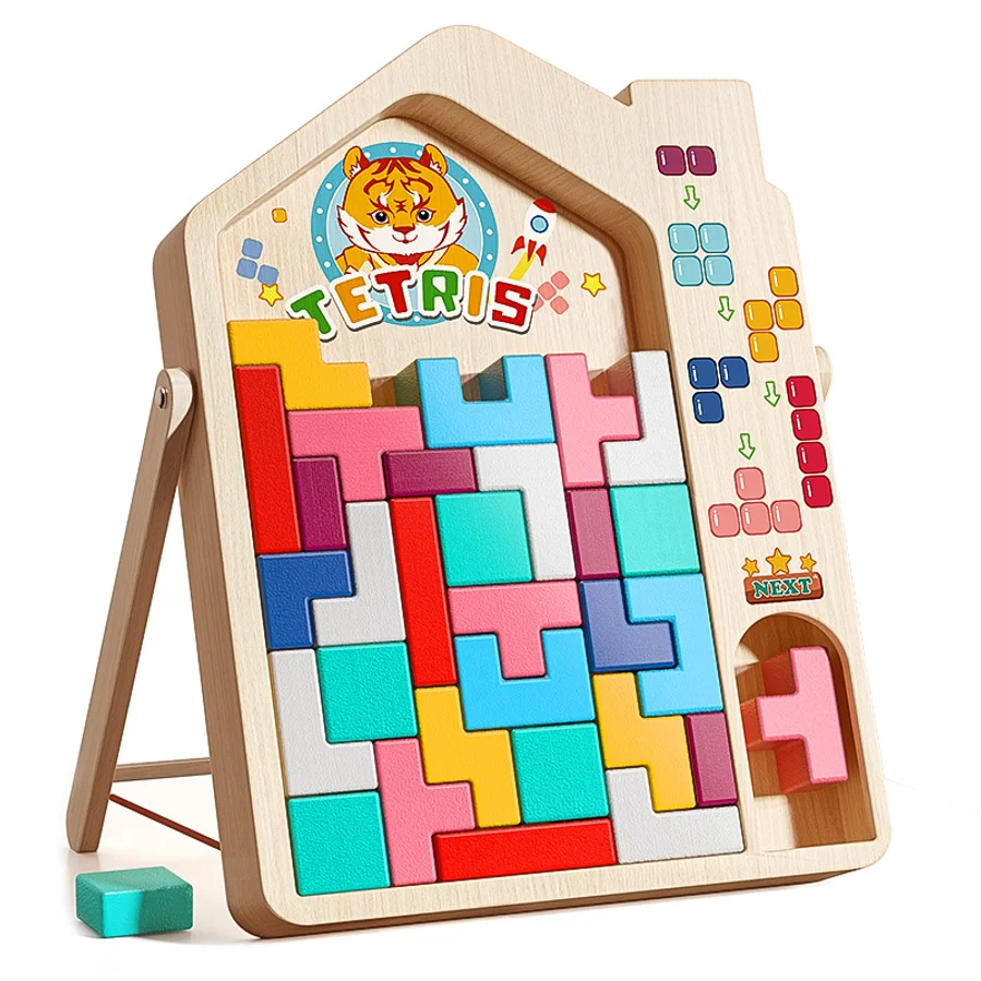 3d Tetris Block Puzzle With Large Particles For Children's Early Education And Puzzle Training, Boys And Girls Assembling Toys