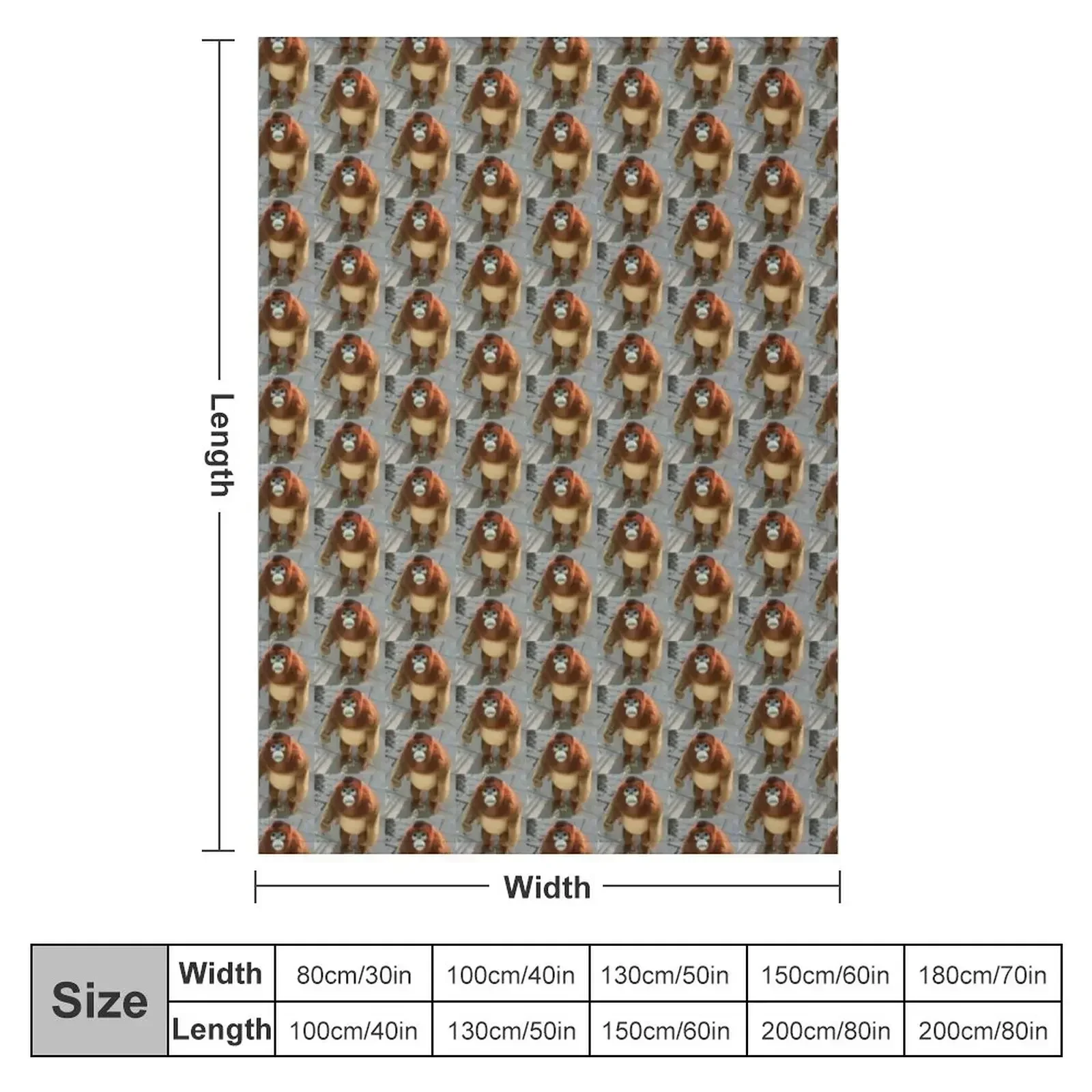 snub nosed monkey (orange) - monke t meme (sad) Throw Blanket couch cozy soft plush fuzzy picnic outdoor blanket